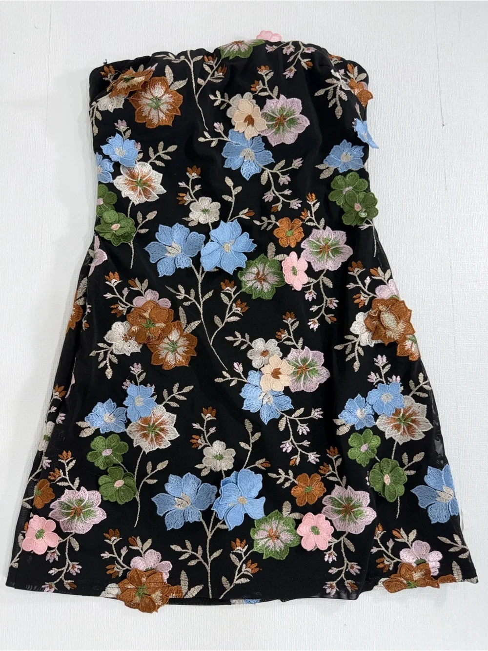 NWT Flowery Dream Floral Embroidered A-Line Mini Dress size S